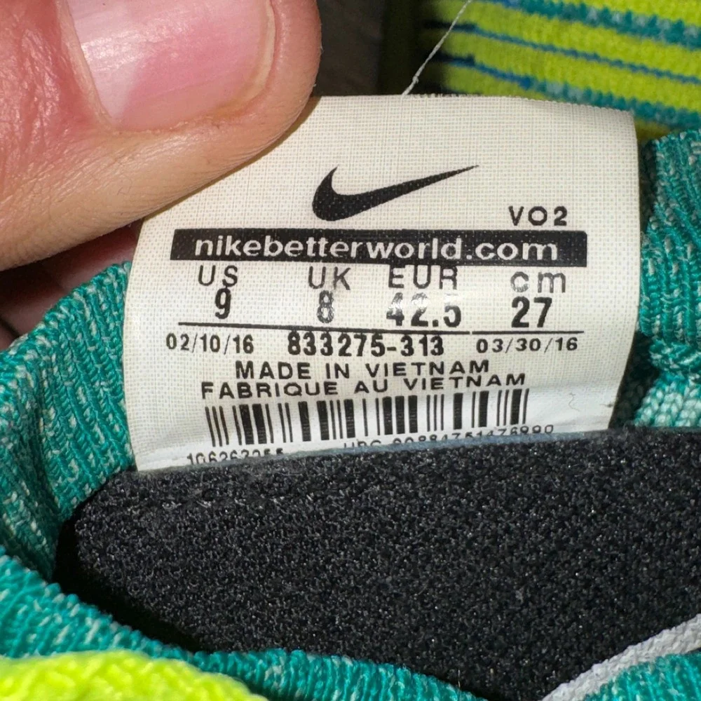 Nike Free Train Force Flyknit‎ Shoes Mens Size 9 Sneakers Rio Teal 833275-313